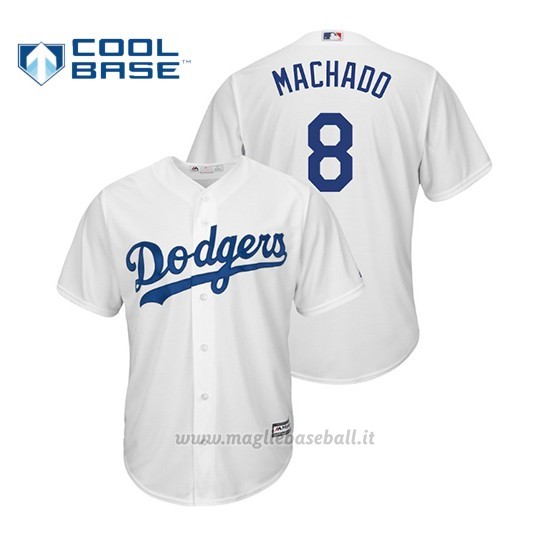 Maglia Baseball Bambino Los Angeles Dodgers Manny Machado Cool Base Official Majestic 1ªBianco